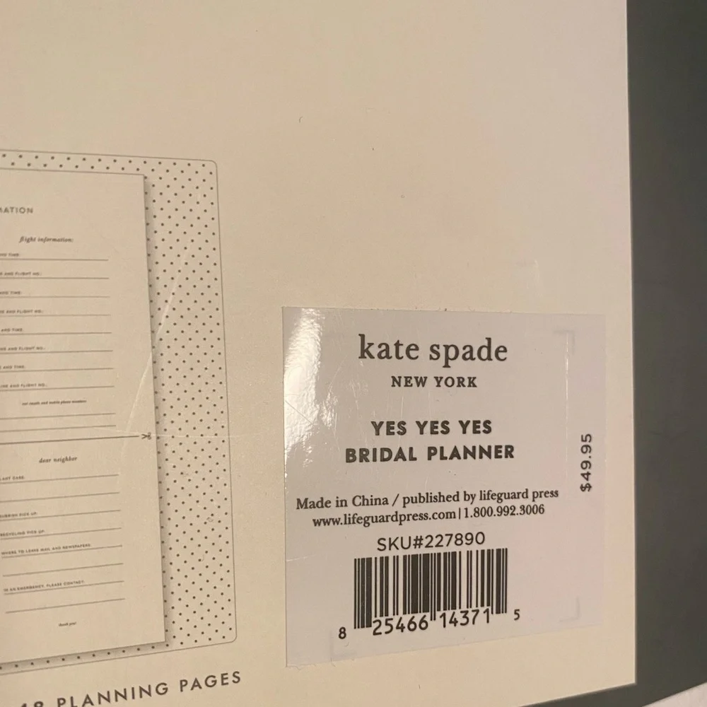 NWT kate spade Yes Yes Yes Bridal Planner IN BOX